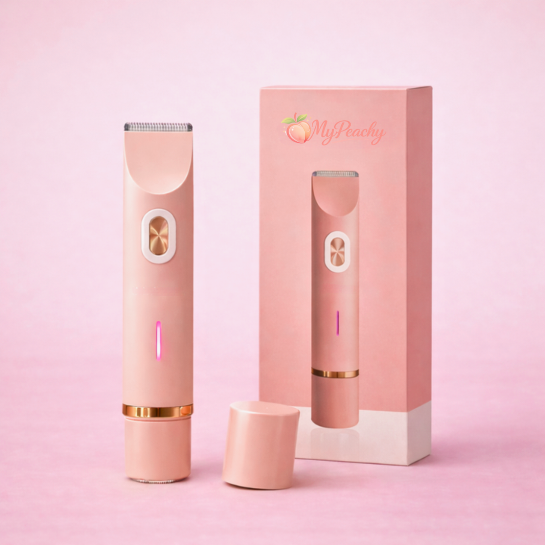 MYPEACHY® | Afeitadora Eléctrica 2 en 1: Depilación de Rostro y Cuerpo Sin Dolor ni Irritación