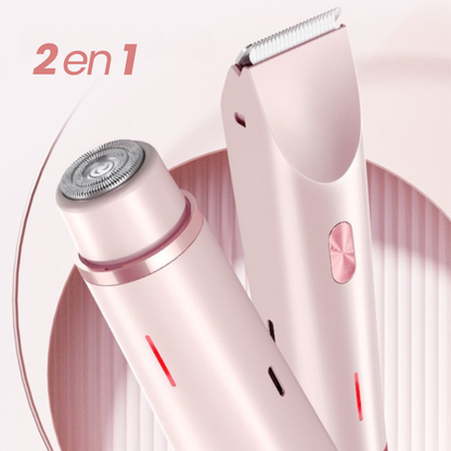 MYPEACHY® | Afeitadora Eléctrica 2 en 1: Depilación de Rostro y Cuerpo Sin Dolor ni Irritación